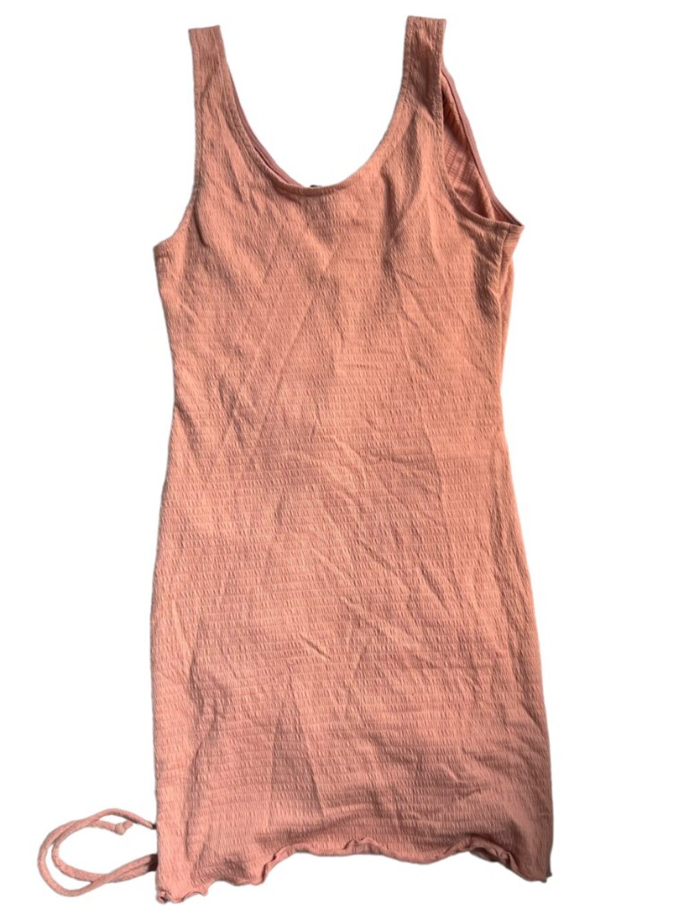 Timing sleeveless dress dusty pink rose Large bodycon ruched scrunched mini
